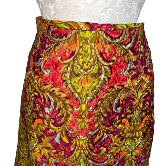 Beverly Vogue Womens Maxi Skirt Orange Size Medium M Vintage Quilted Made In USA - Picture 6 of 12